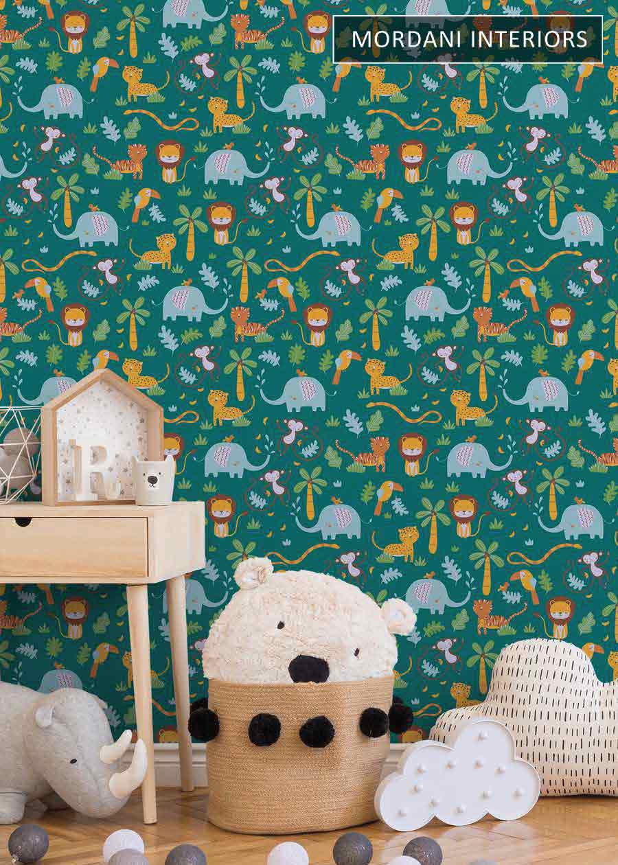 SAFARI FUNTIMES  LITTLE LOVE KIDS WALLPAPER DESIGN